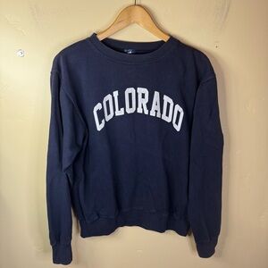 John Galt Crewneck Sweatshirt Colorado Women One Size Fits 22/25.5 Blue Pullover